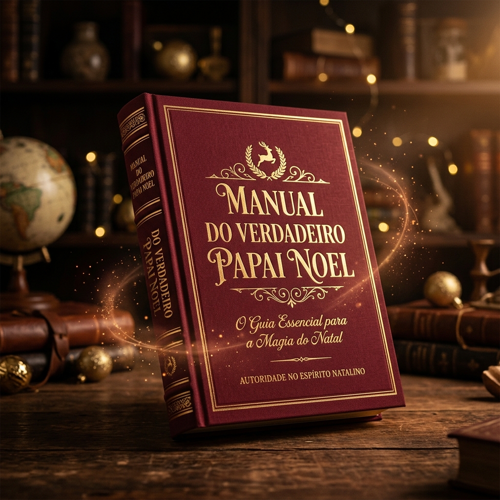 Mockup tridimensional do livro Manual do Verdadeiro Papai Noel